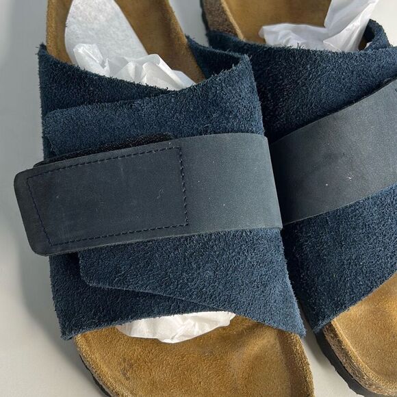 Birkenstock Kyoto Nubuck Leather Sandal Navy Sz 42 Unisex - Picture 2 of 8